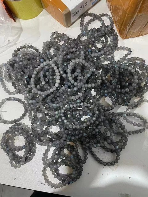 Natural Labradorite 8MM Beads Healing Reiki Gemstone Handmade Stretch Bracelet