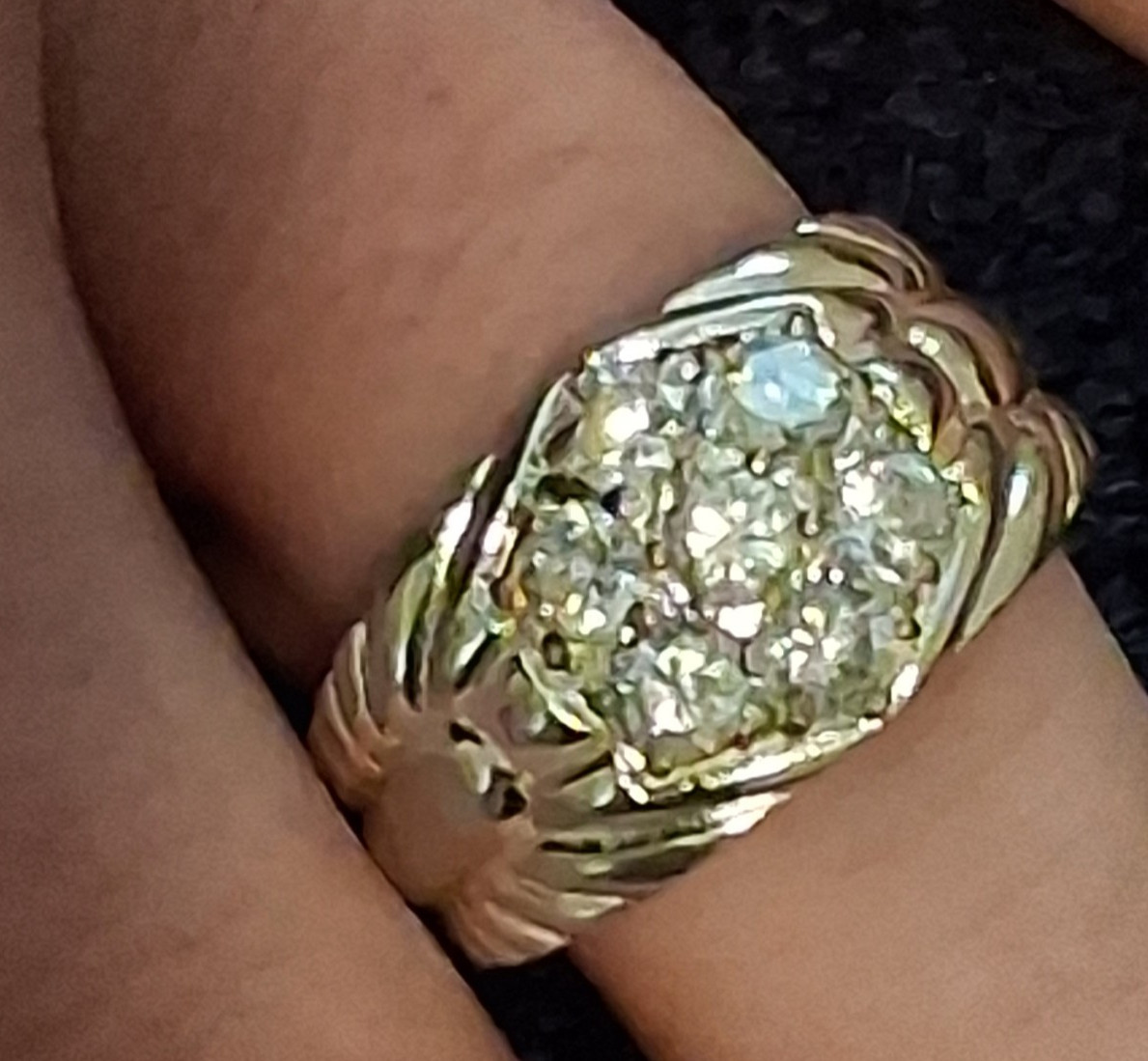 Vintage Sterling 925 Silver CZ Ring Size 9.5 Wt. 9.1G Hallmark “GM 925” Signed