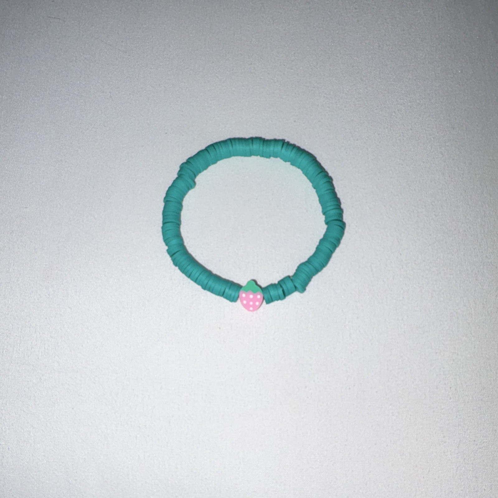 Set of 4 Multicolor Plastic Round Beaded Stretch Bracelets w/ Fruit Charms
