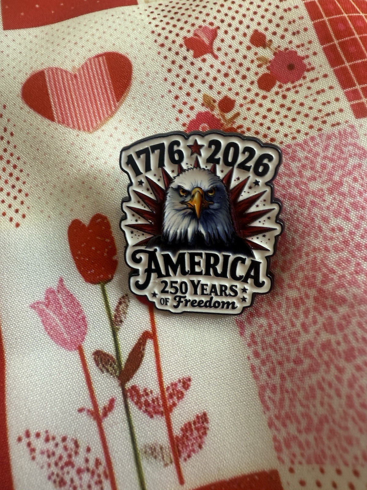 Enamel Pin American Eagle 250 Years Freedom Lapel United States USA Patriotic