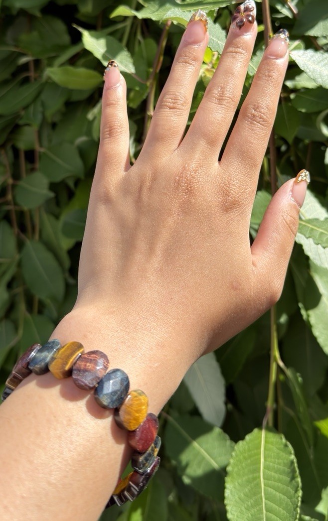 Wholesale 6 Pcs Mix Tigers Eye Faceted 7.5” Crystal Stretch Bracelet 15mm