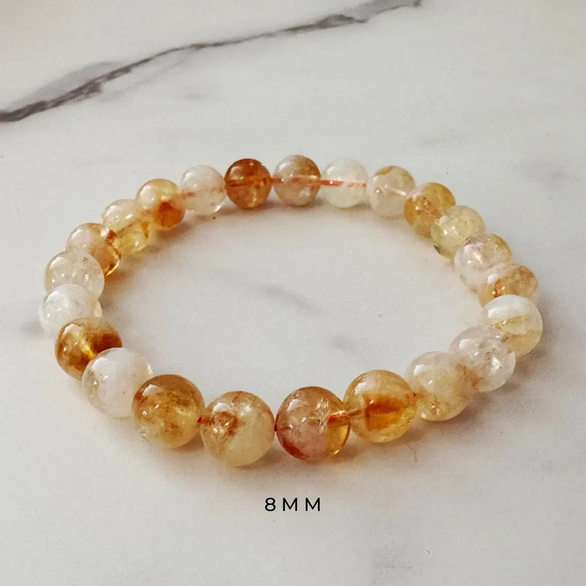 Citrine Beads Stretch Bracelet 7mm Natural Healing Crystal Beads Bracelet Gift
