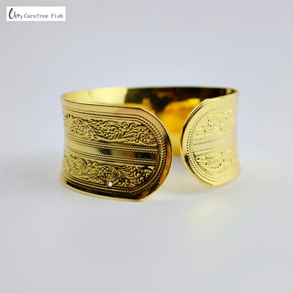 Classi Cuff Bracelet Tibetan Silver Plated Carved Flower Animal Opening Bangle
