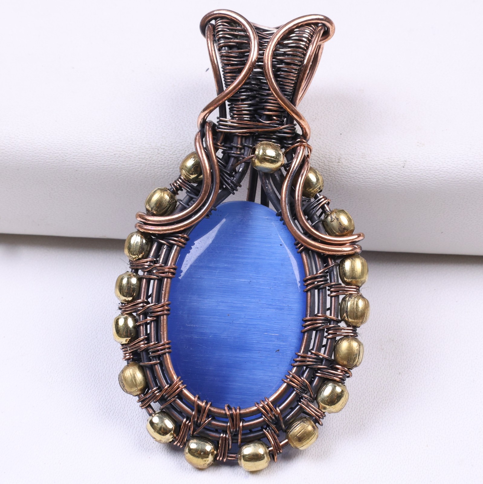 Handmade Monalisa Pendant, Natural Wire Wrap Necklace, Gemstone Gift 6.1’cm
