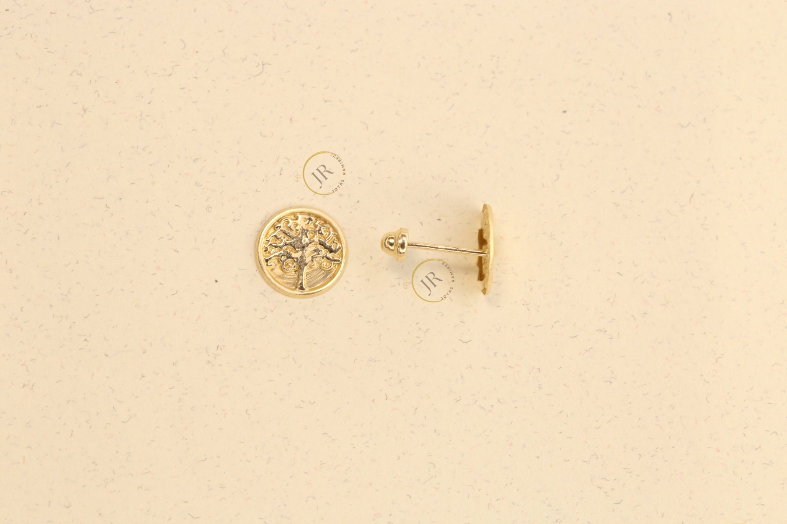 14K Yellow Gold Tree of Life Stud Earrings · Meaningful Gift for Mom.