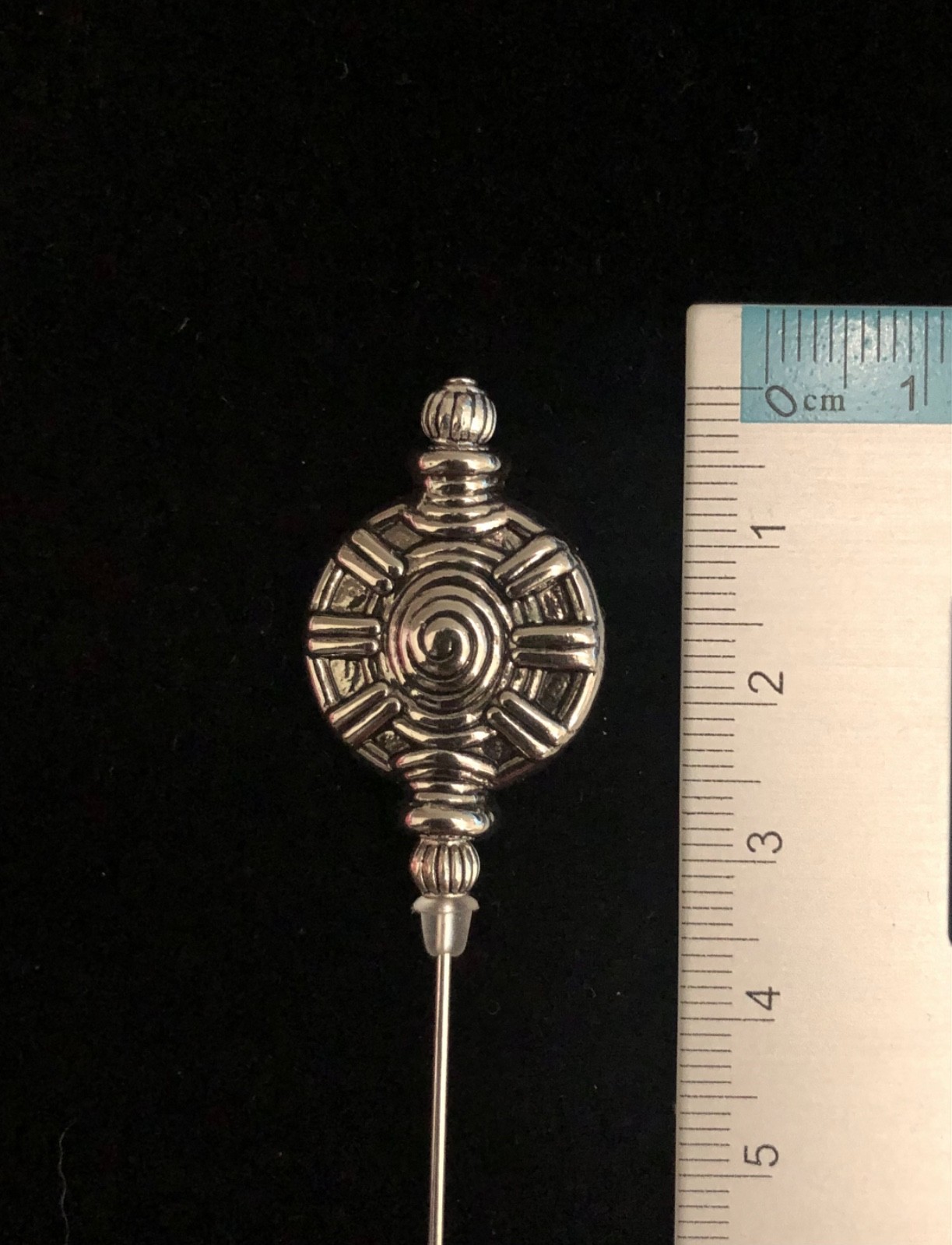 Long Handmade Silver hatpin – 15cm/6inches