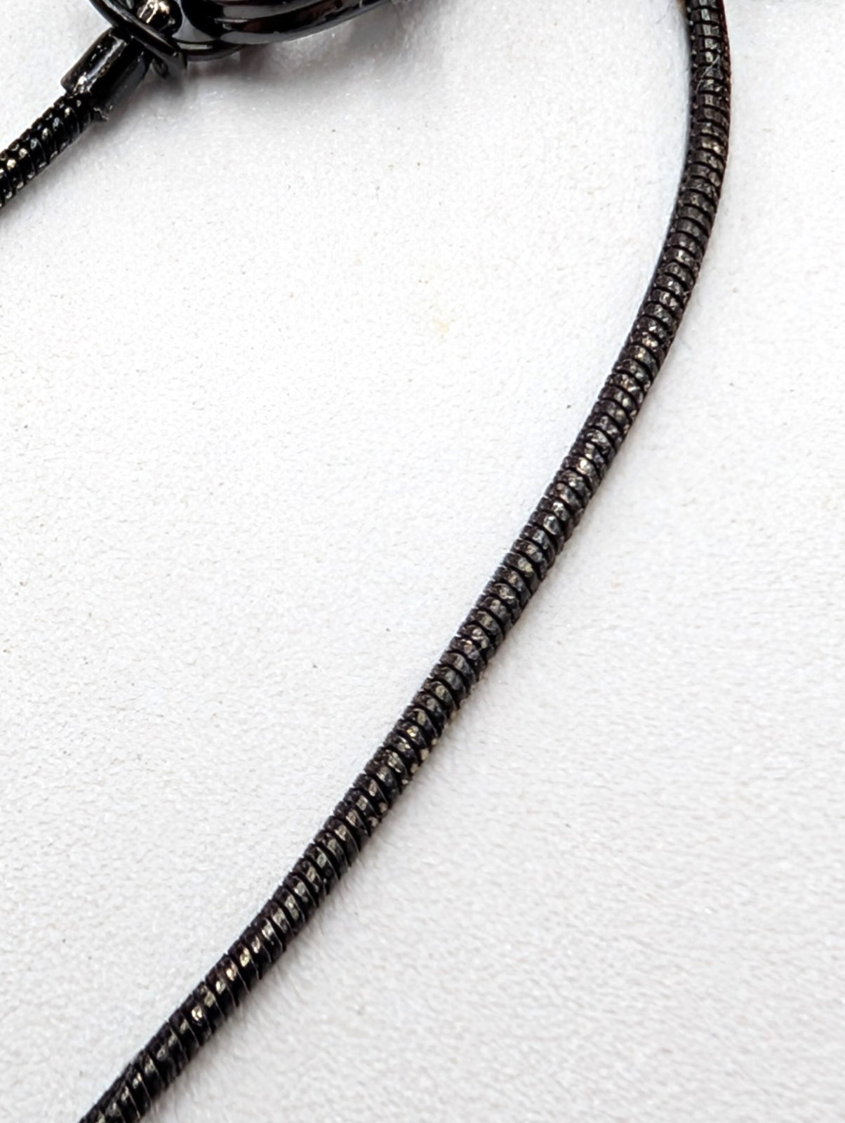 Pretty Lia Sophia Dainty Gun Metal Black Drop Necklace with Charcoal Rhinestones