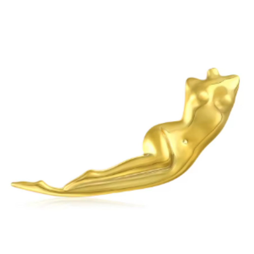 Women’s Day Abstract Beauty Lady Body Brooch Pin Gold Feminist Art Jewelry Gift