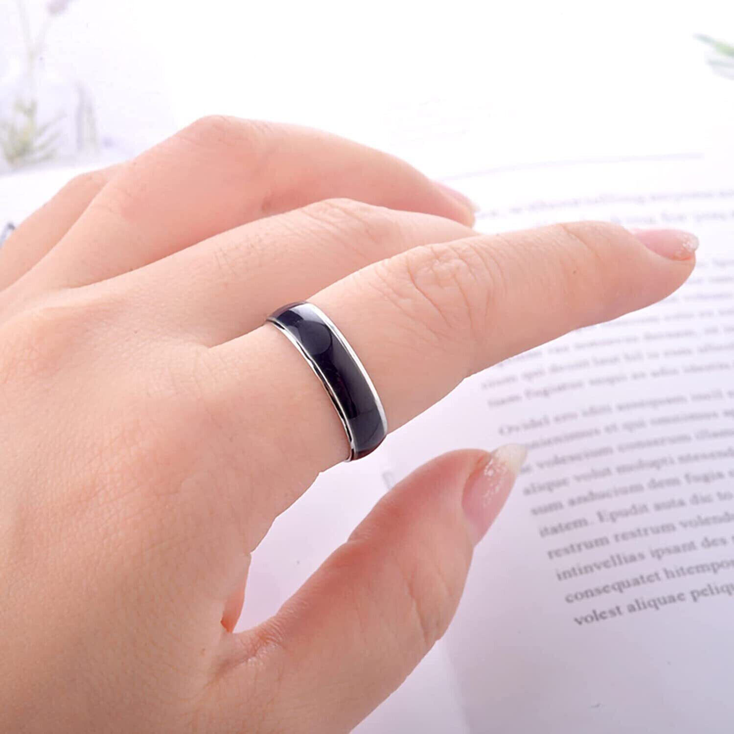 Stainless Steel Plated Color Changing Mood Ring Temperature Rings Women Men 6-12