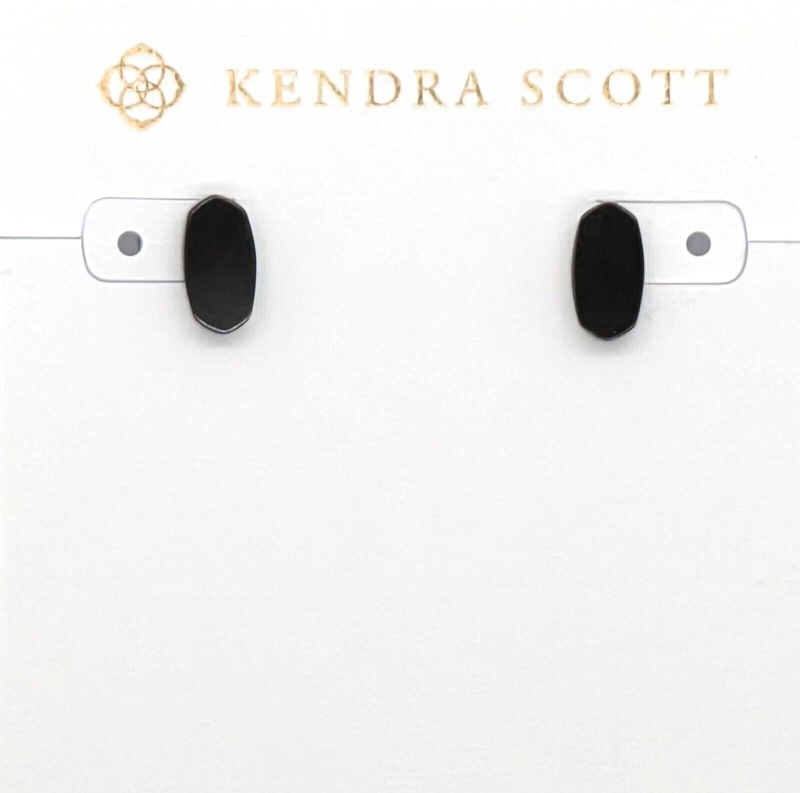 Kendra Scott Barrett Black Gunmetal Plated Brass Oval Stud Earrings