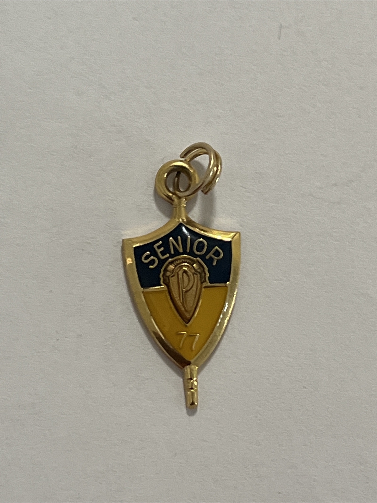 SCHOOL KEY W Senior Class Enameled Crest Jostens CHARM —(V)