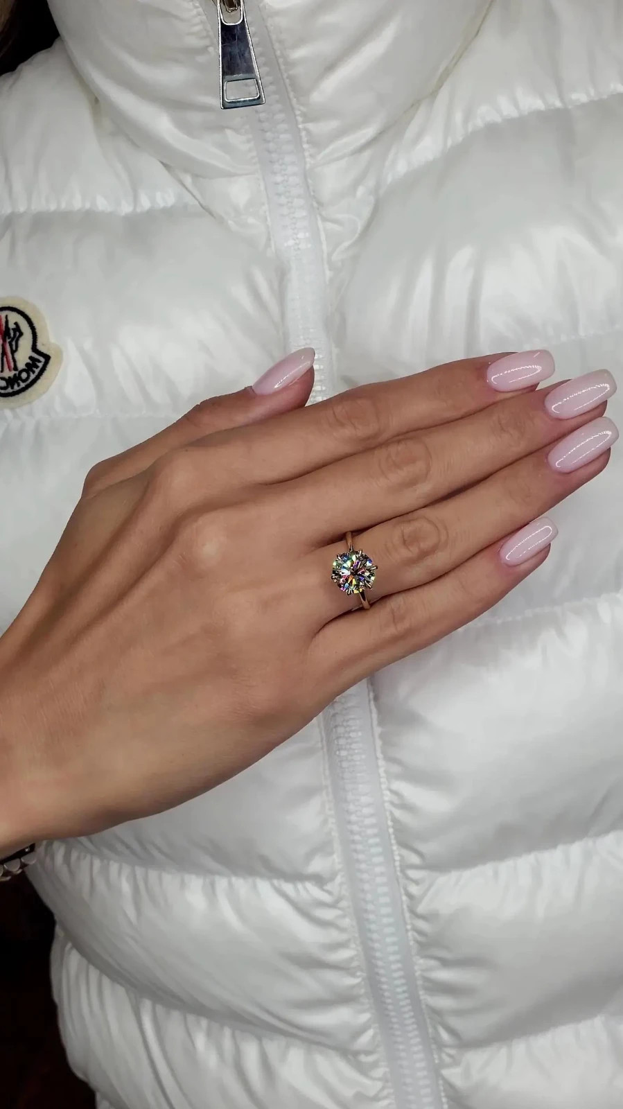 Round Moissanite Ring, Round Engagement Ring, Promise Ring, Bridal Ring For Her