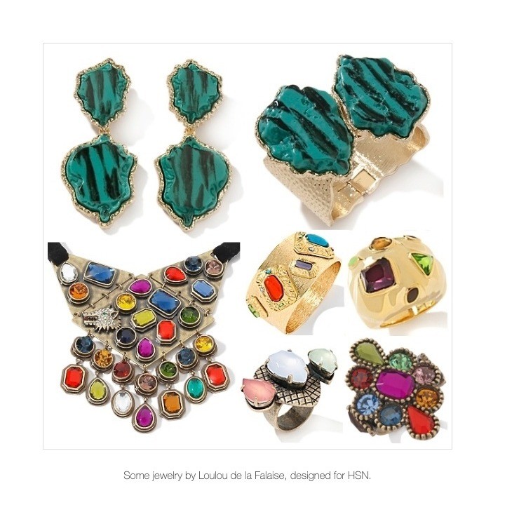Loulou de la Falaise necklace colorful jeweled rhinestone gold tone velvet 32″