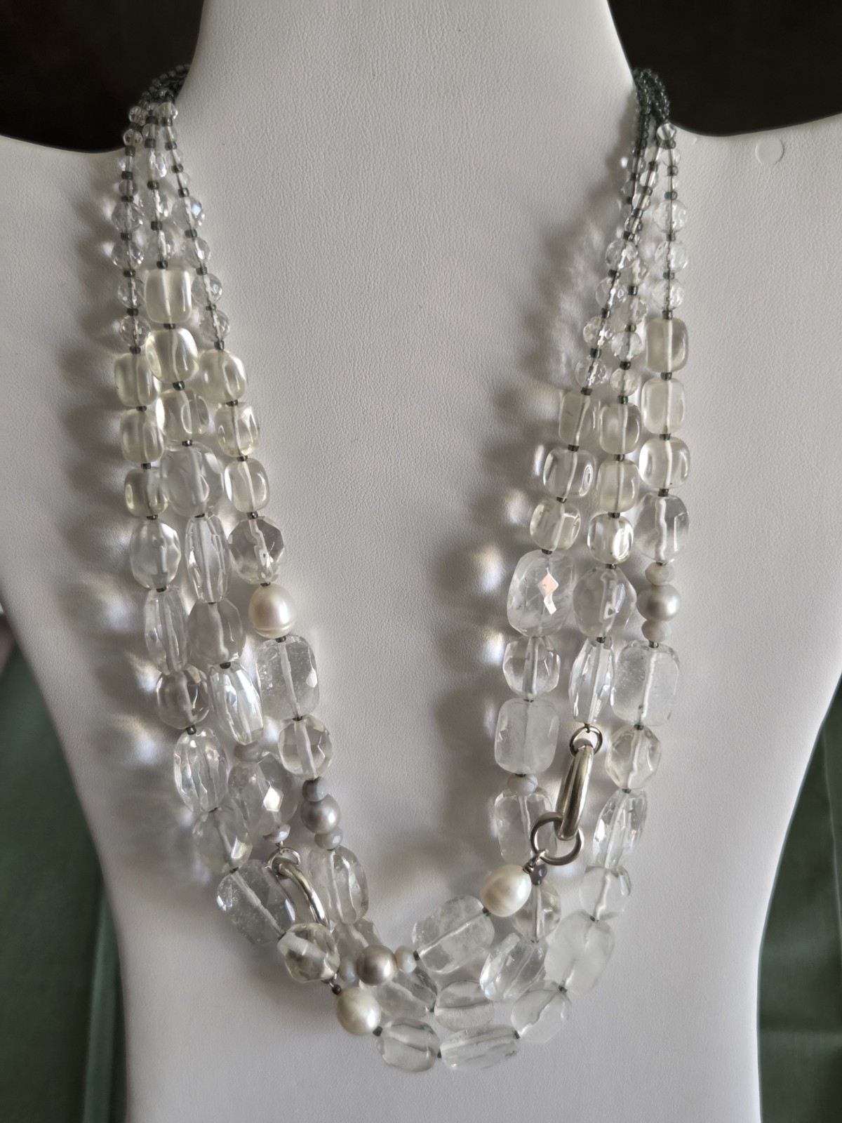 Silpada White Heat 925 Sterling Silver Quartz Pearl Necklace N1789