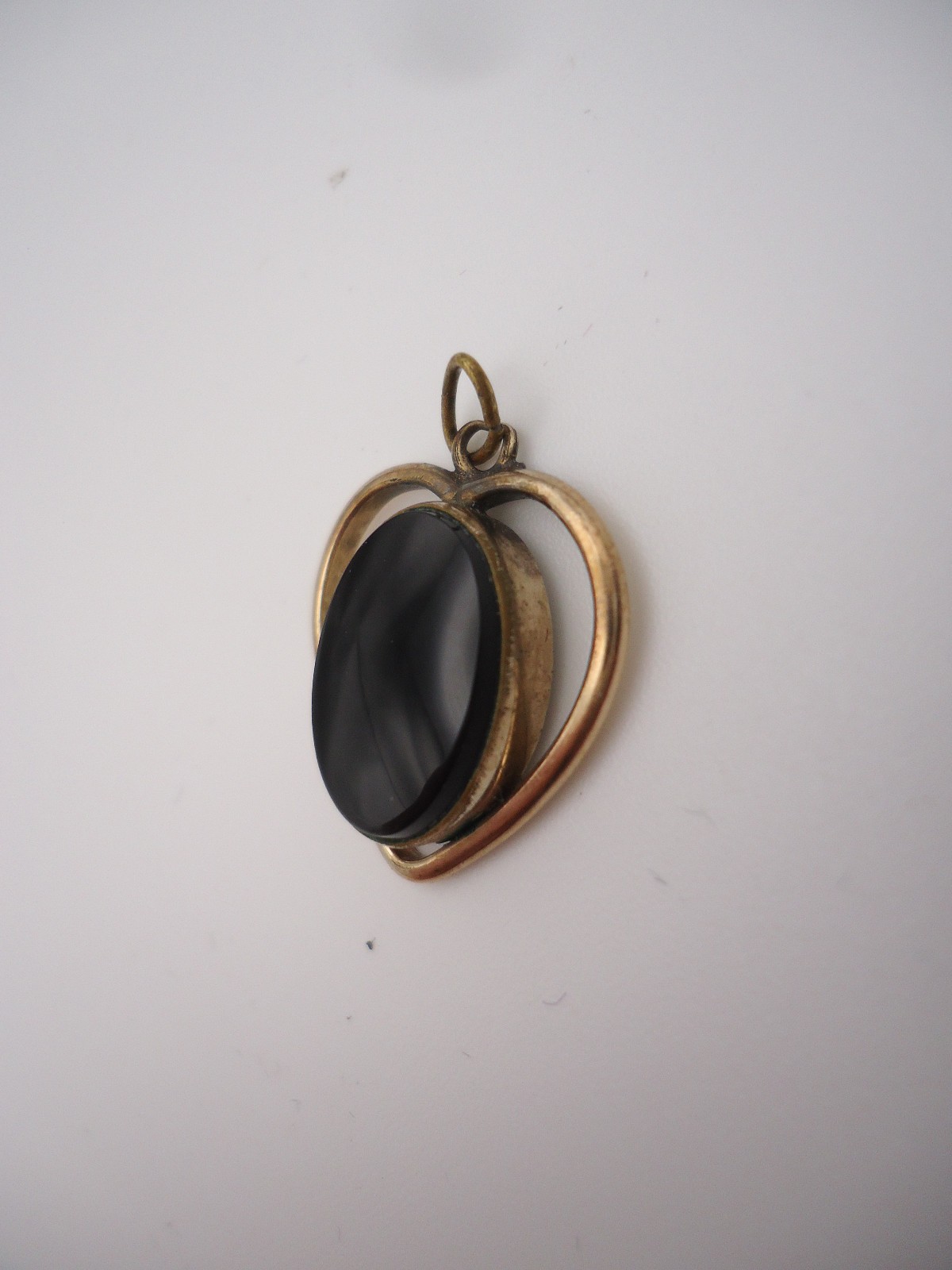 Vintage 1950’s SORRENTO Nephrite Jade Pendant 1/20 12K Gold Filled 1″
