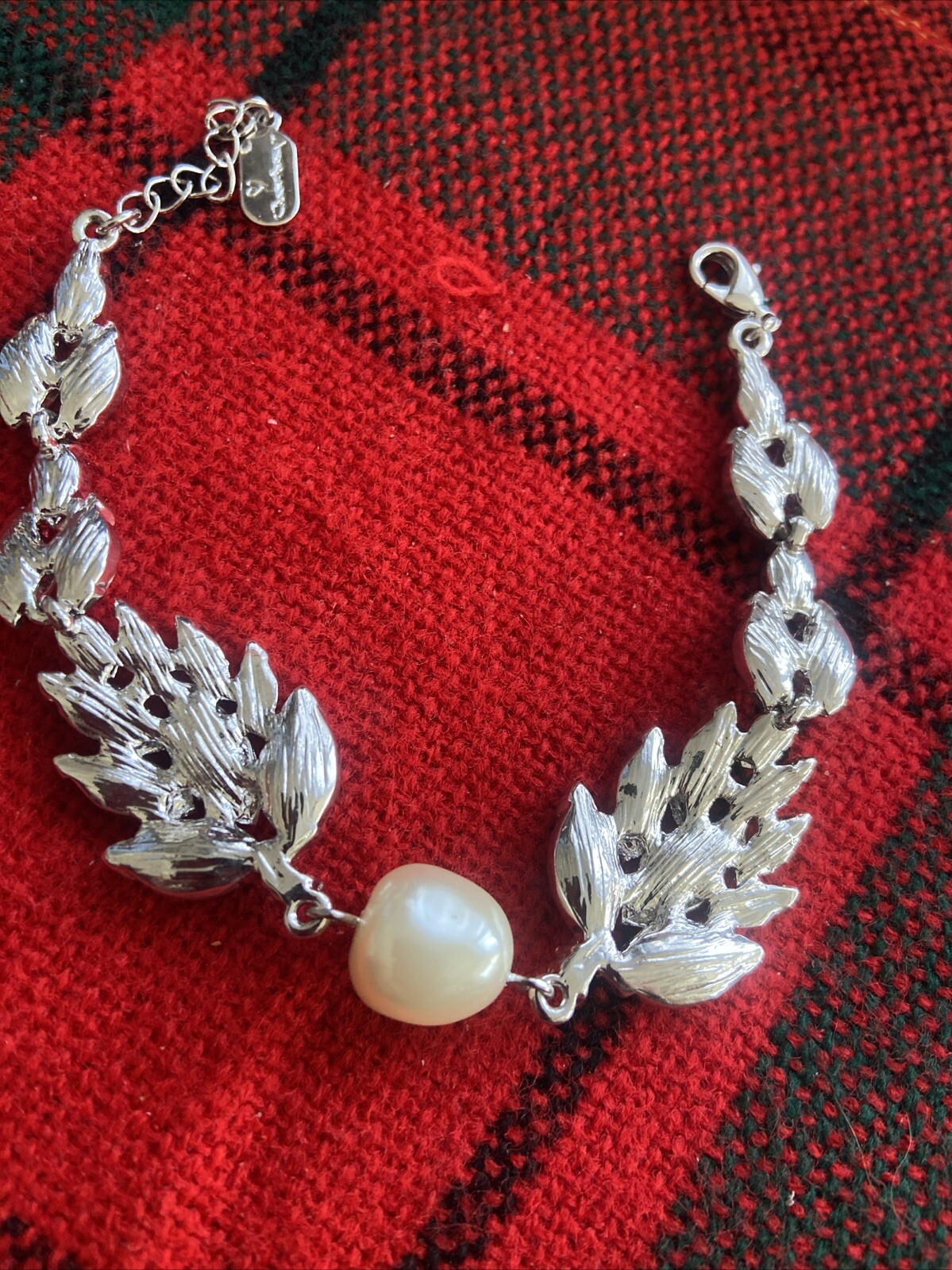 Vintage Camrose & Kross Audrey Hepburn Rhinestone & Pearl Bracelet NWOB