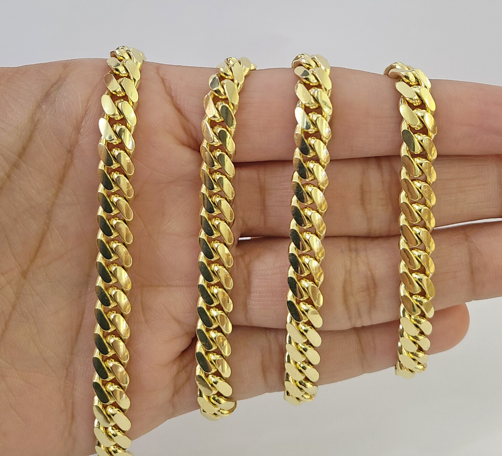 solid 14k Real Yellow Gold Miami Cuban Link Chain 7mm Necklace 20″-26″ Inch