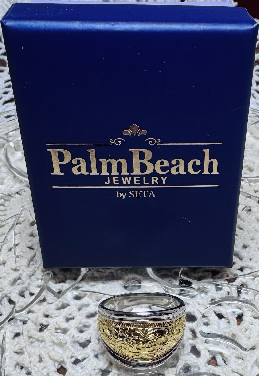 PalmBeach Goldtone over Sterling Silver band ring, Size 9