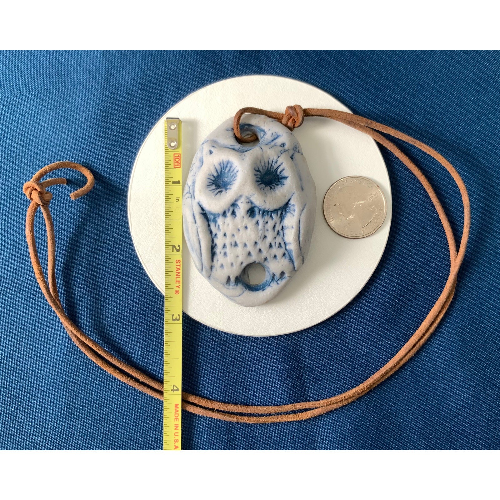 Clay Owl Pendant Necklace