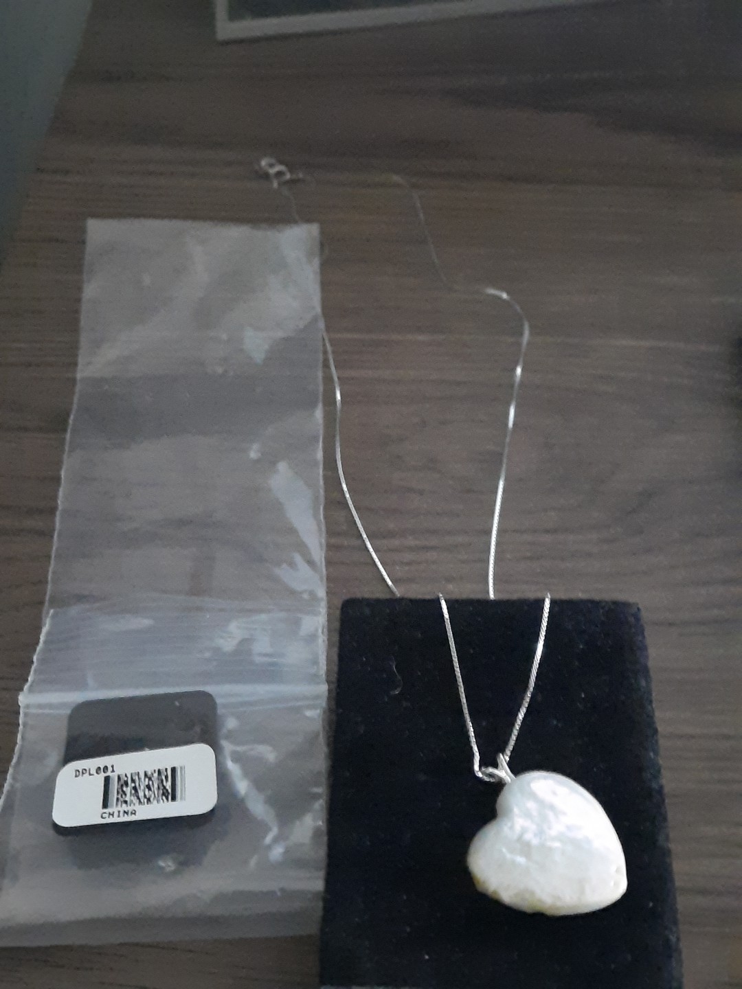Brand New JTV#DPL001: Fresh cult.pearl,rhod over sterling silver 18″ heart neckl