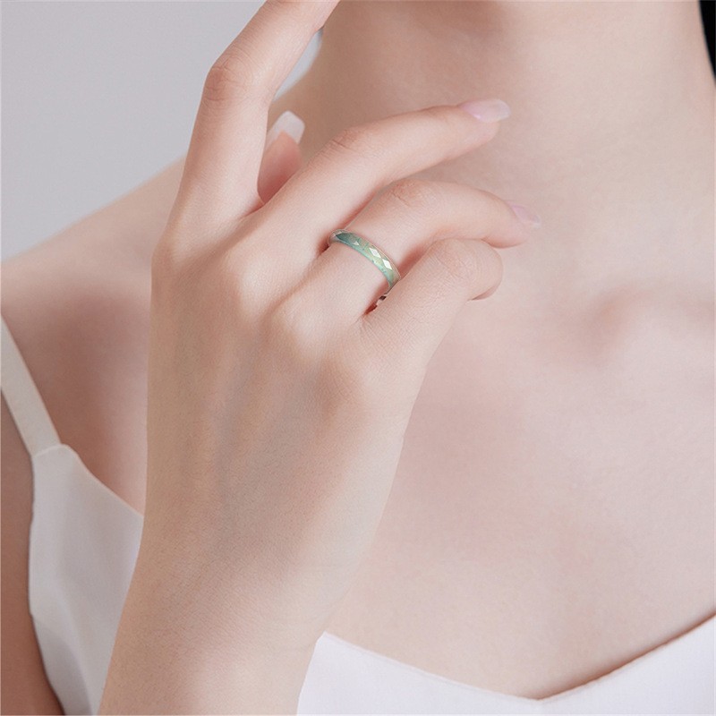 5A Grade Water Jade Faceted Couple Band Jewelry Gift With Authentic Certificate