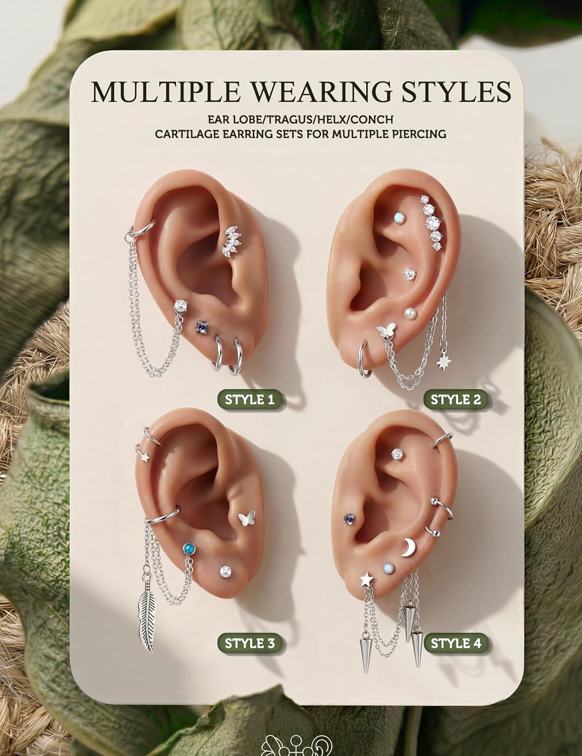 20G Hypoallergenic Helix Earrings for Women Surgical Steel Helix Piercing Jewelr