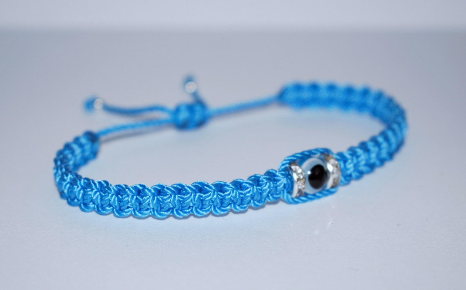 Evil Eye Amulet & Good Luck Braided Bracelet -Evil Eye Protection -blue string