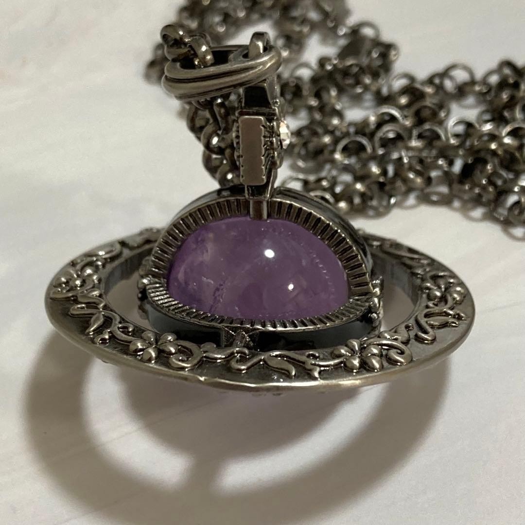 Vivienne Westwood Necklace Ornamental Small Orb Amethyst w/drawstring [EJ083