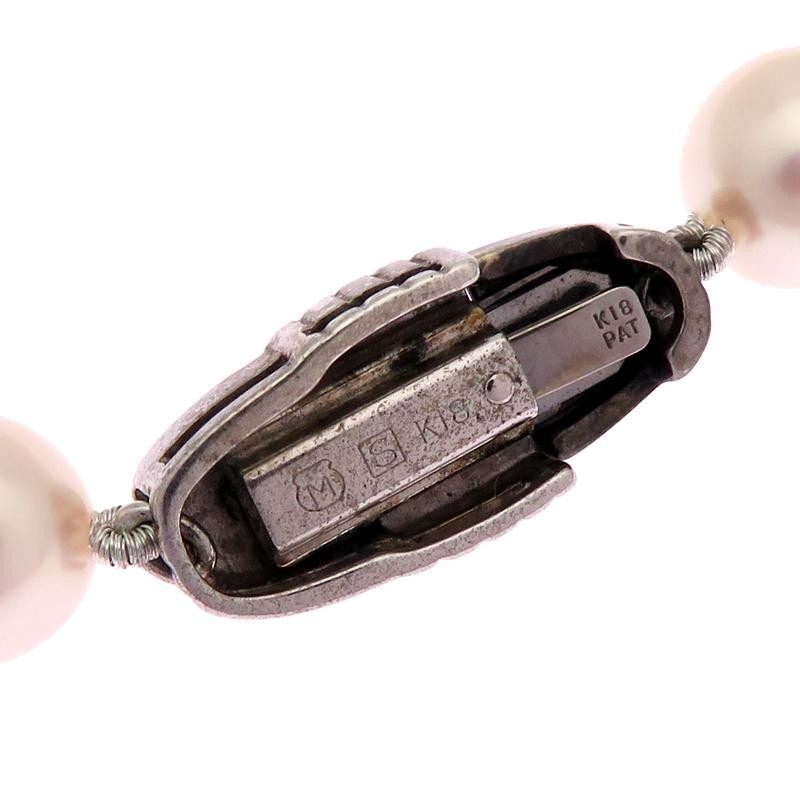 [USED] MIKIMOTO 7.0-7.5mm Pearl Necklace in 18K White Gold for Women FROM JAPAN