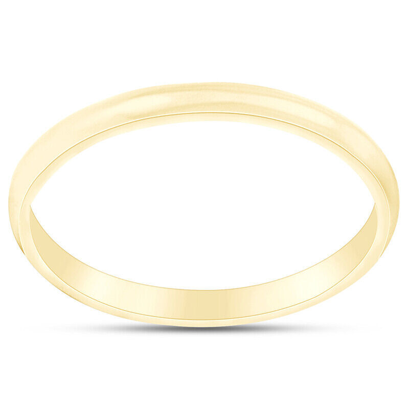 2mm 3mm 4mm 5mm Comfort Fit Men Women Band Ring 14k Yellow Gold Plated