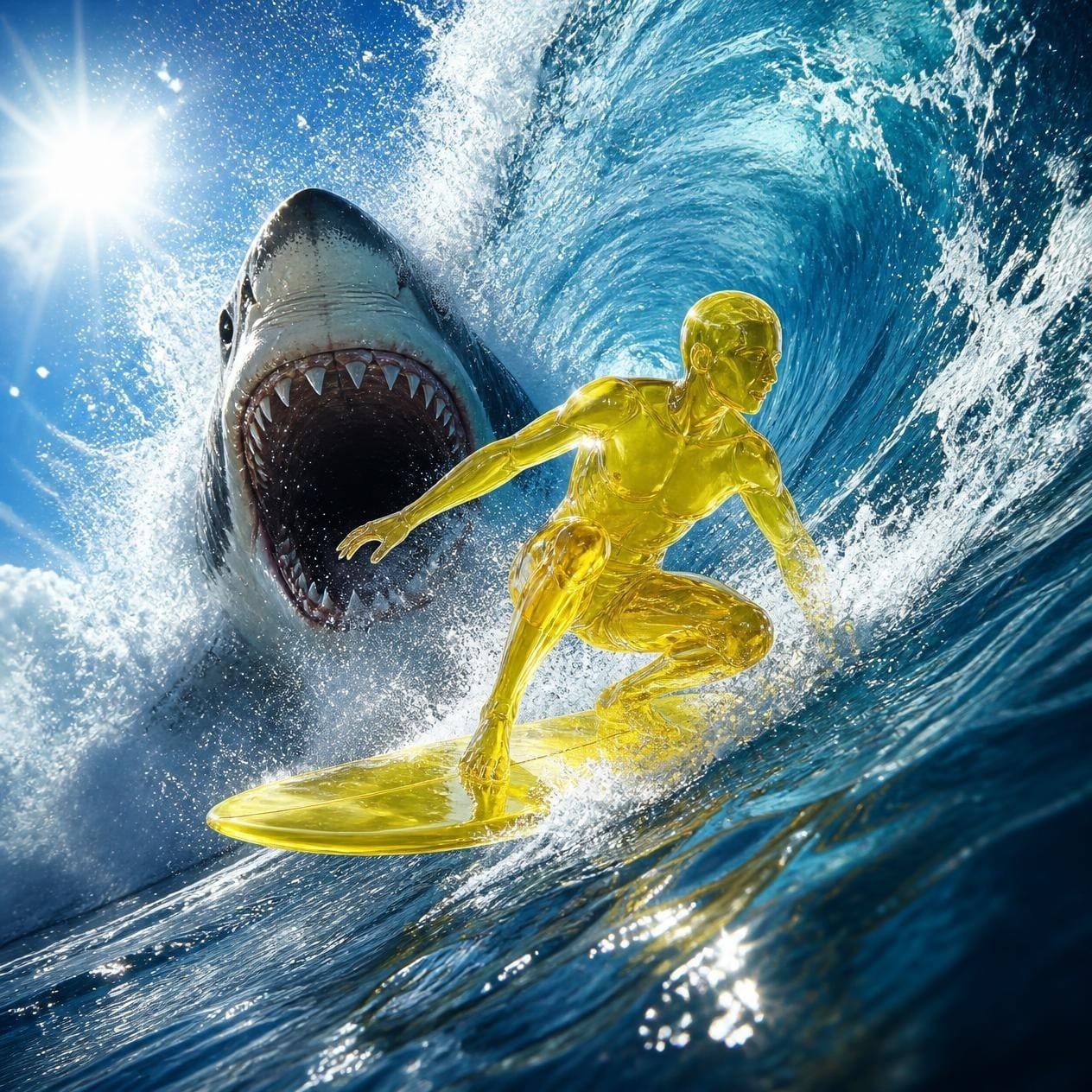 Shark Week Surfer Gemstone Necklace Jewelery Rolex