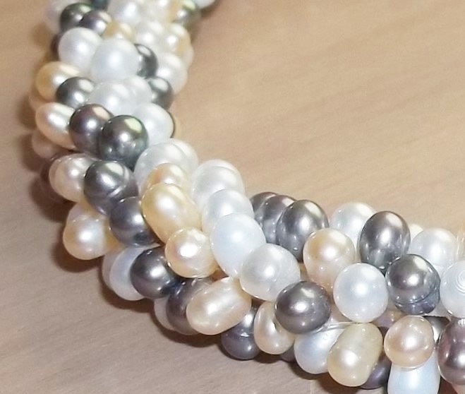 Real Freswater Pearl Multi Color Strand Versatile Necklace Wrap Bracelet Choker