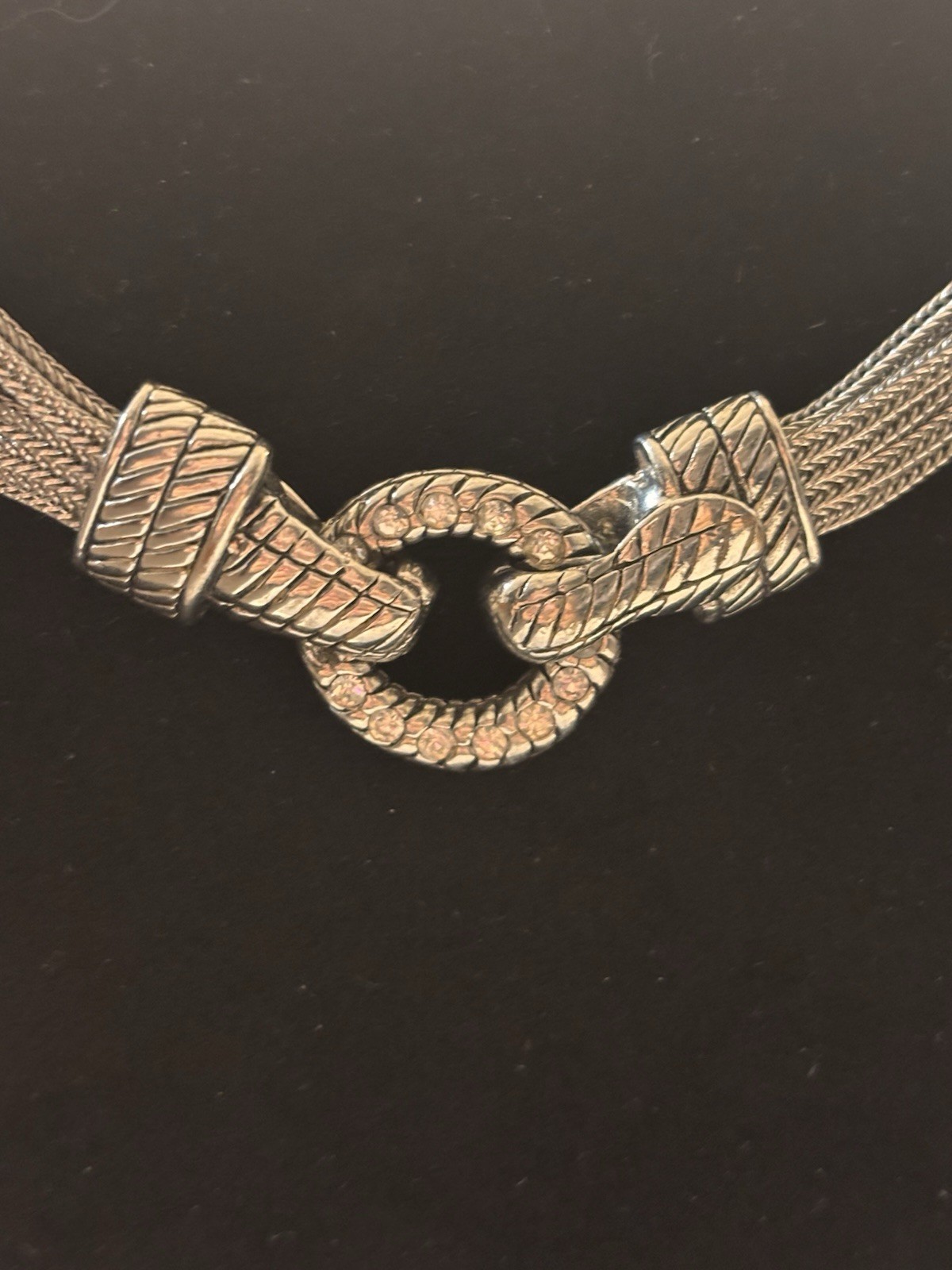 Retired Premier Designs Multi-Strand Necklace Confident Silver Reversable