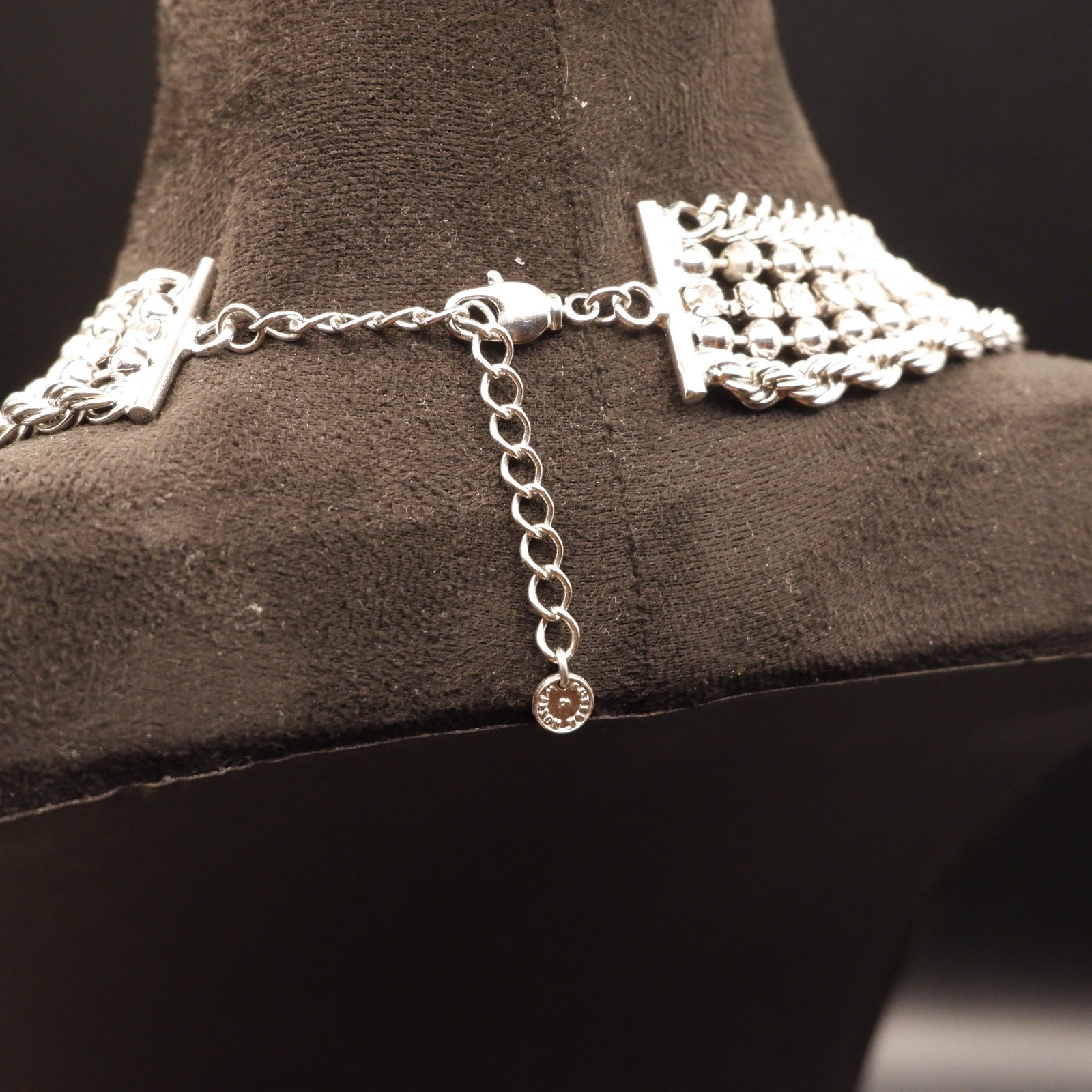 Butler & Wilson Multi Strand Necklace Silver Tone Signed Branded Rare