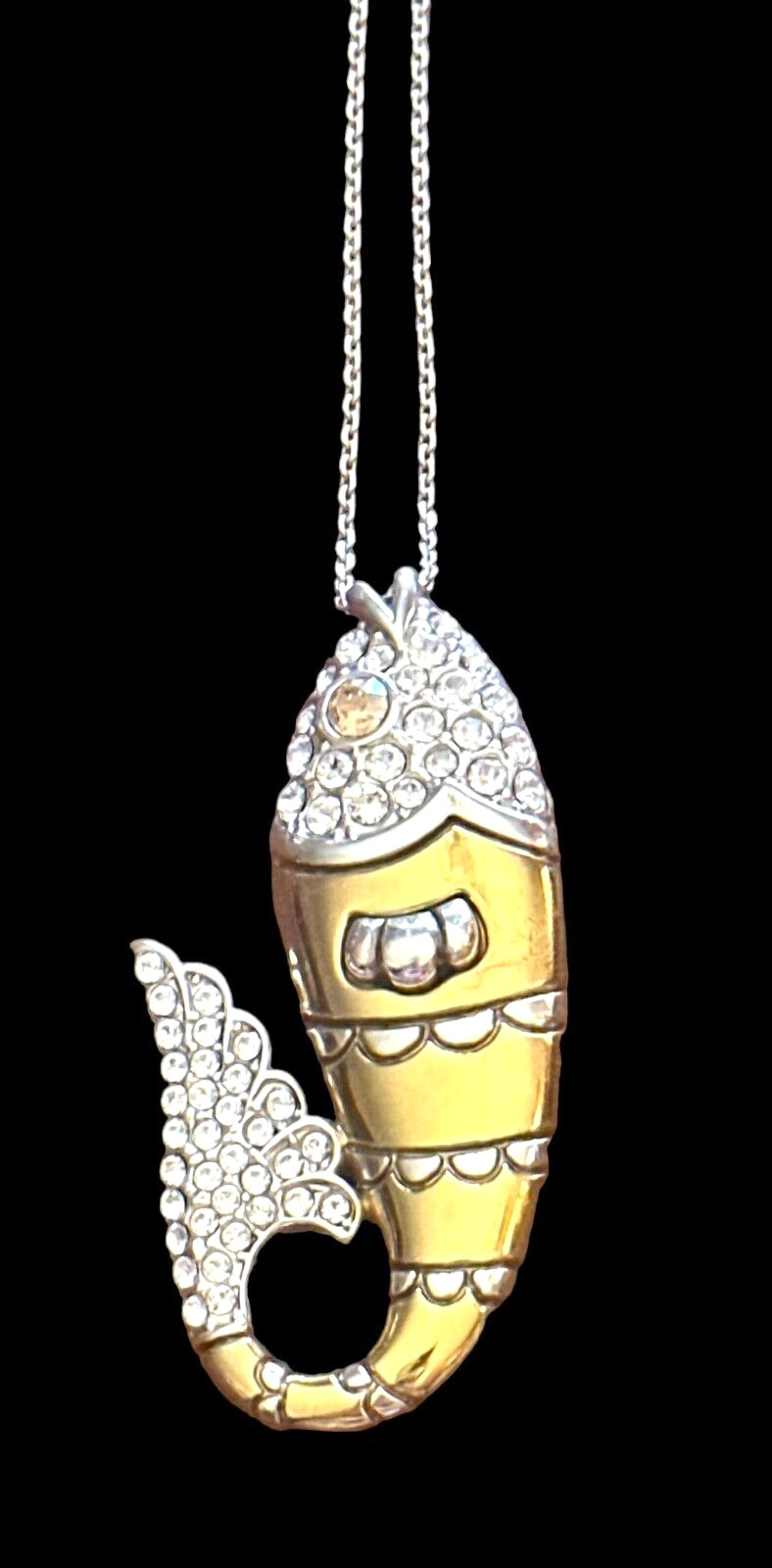 Brighton Ocean Dream Necklace- FISH -gold & silver color- crystals