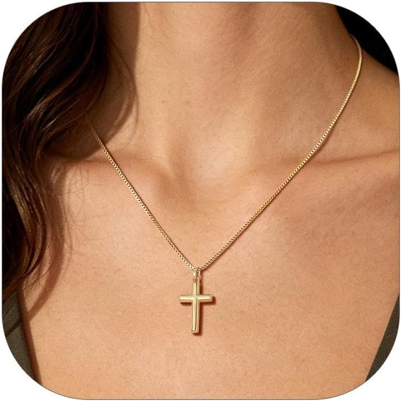 Cross Necklace for Women 18″-20″ | Small/Midium/Large Cross Pendant with Stainle