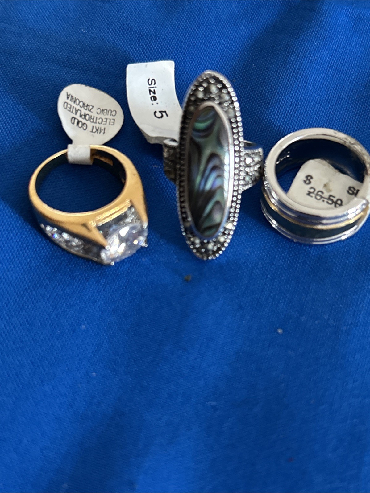 Lot of 3 Size 5 Rings. New and Very Nice. See Pics for Details and Condition