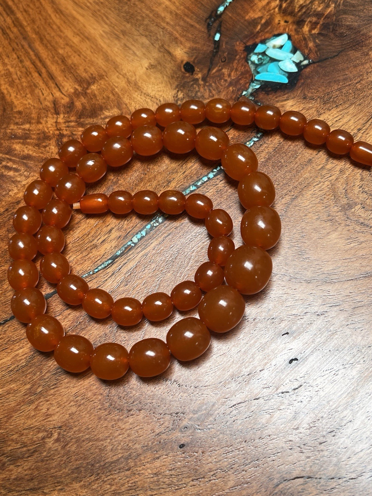 Vintage Deco Baltic Amber Butterscotch Beads Necklace 69g