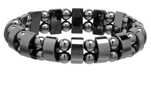 Magnetic Hematite Healing Stretchable Bracelet 2 Line Hematite Therapy Bracelet