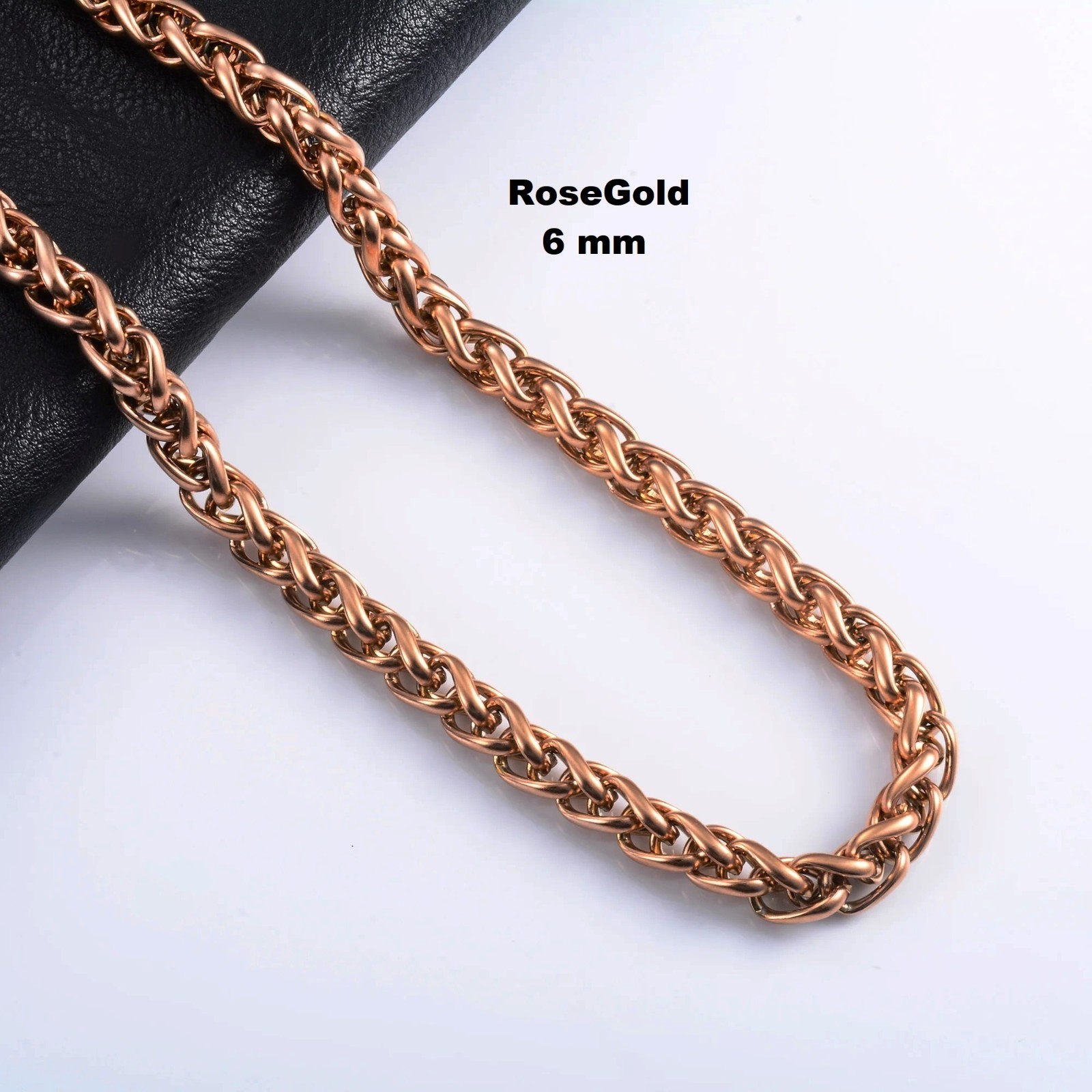 Foxtail Waterproof Necklace Silver/Gold Men Women, Braided Chain Stainless Steel