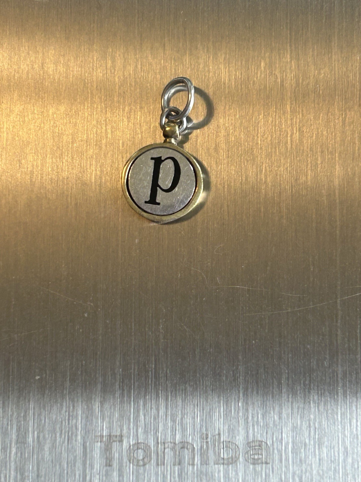 Waxing Poetic Brass/Stainless Initial “p” Charm/ Pendant