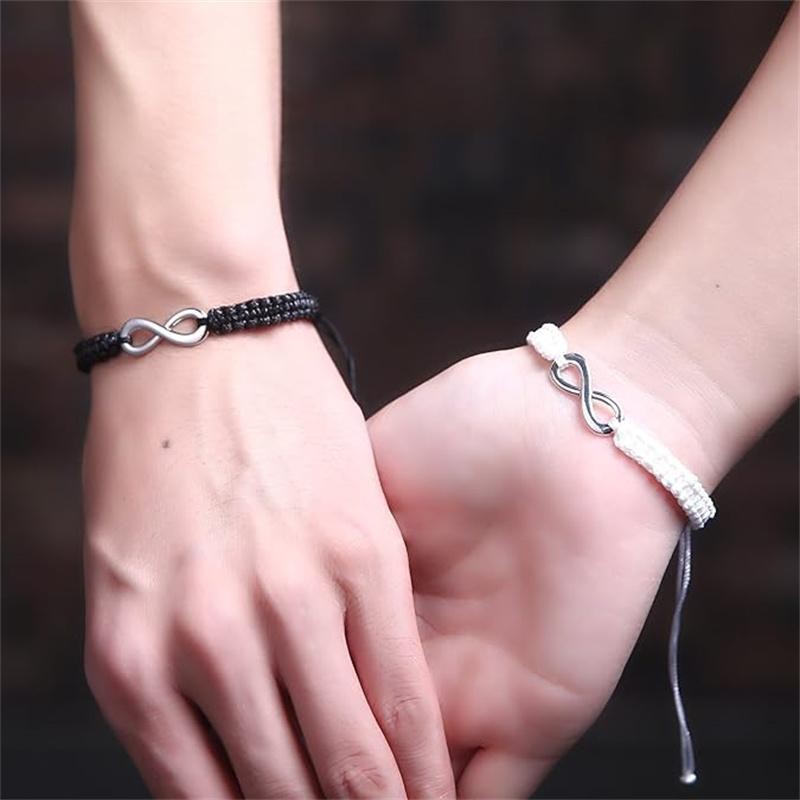 Boyfriend Girlfriend Gifts, 2 Set Stainless Steel 8 Infinity Couple Bracelet
