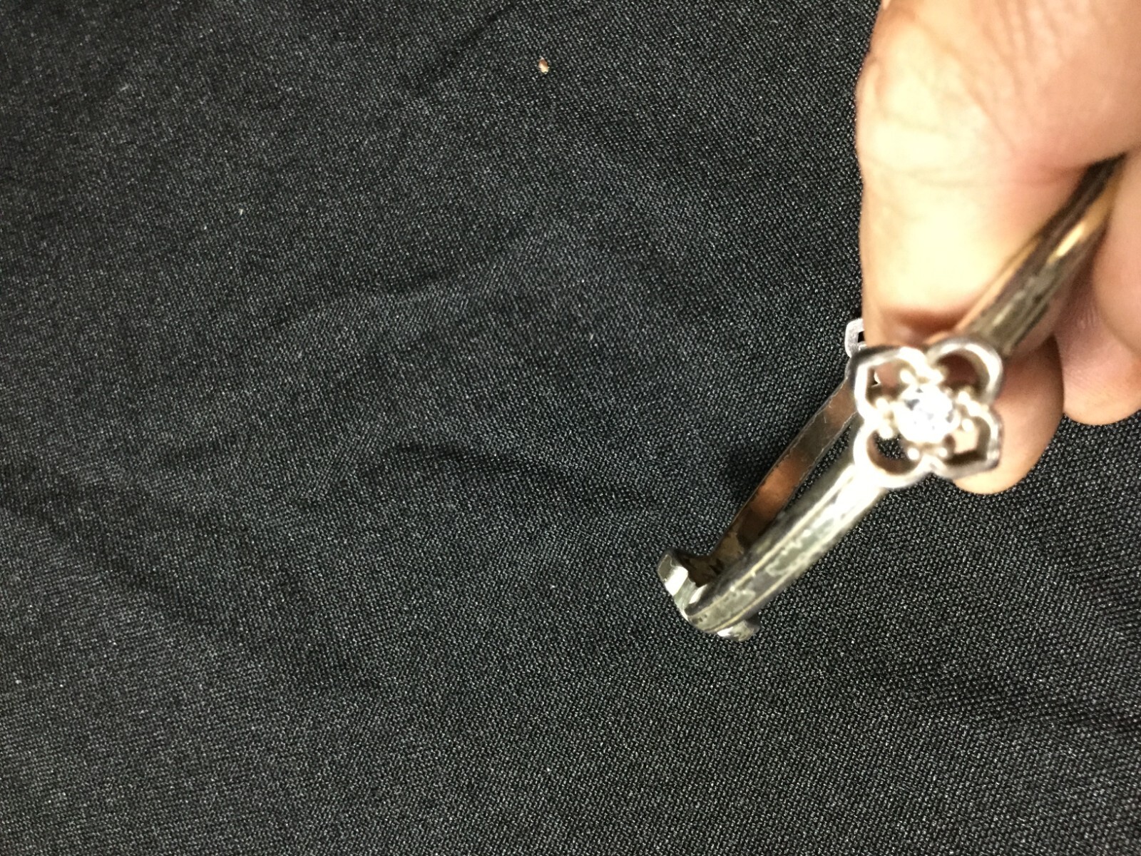 vintage Brighton Toledo Crystal Silver Plate distressed Bangle Bracelet