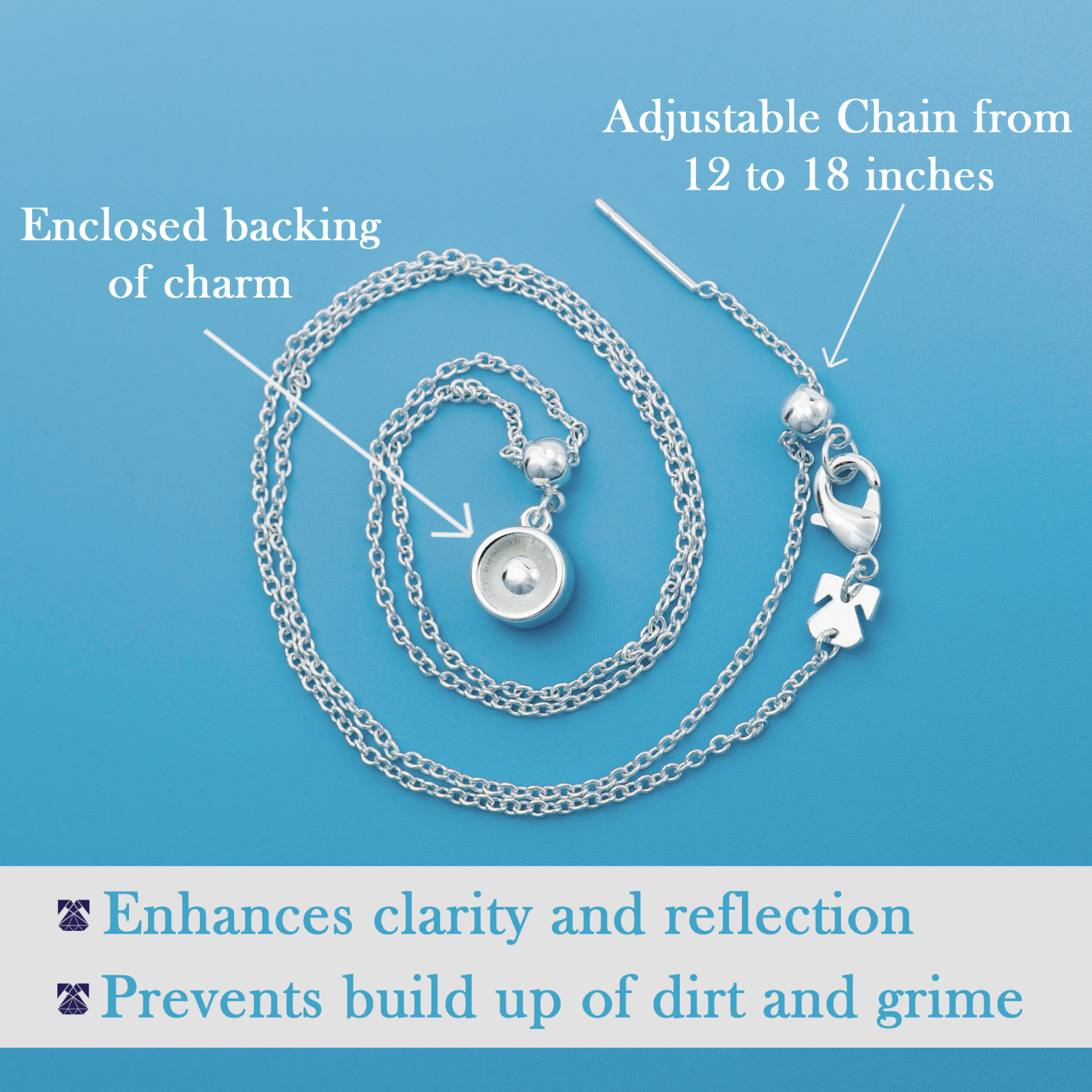 March Birthstone Aquamarine Necklace, Blue Bohemian Crystal, Silver Adjustable