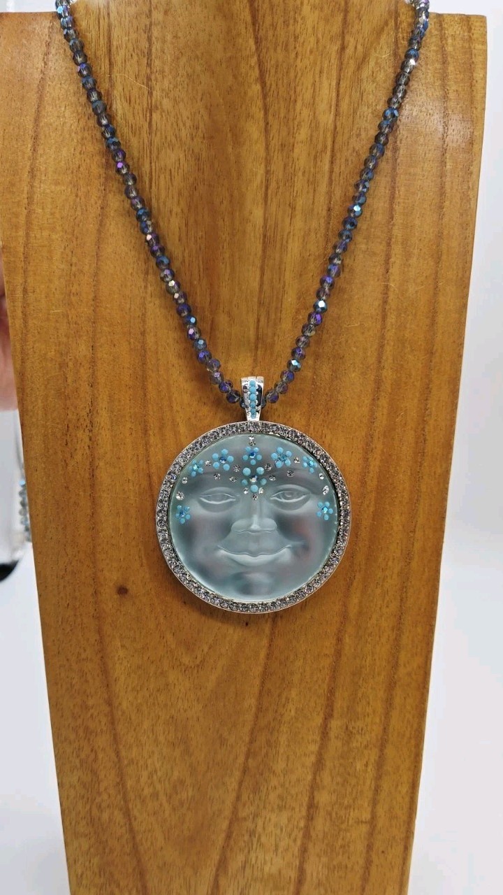 Kirks Folly Flower Moon Fold Over Pendant Necklace Set 2pc Lot One of a kind