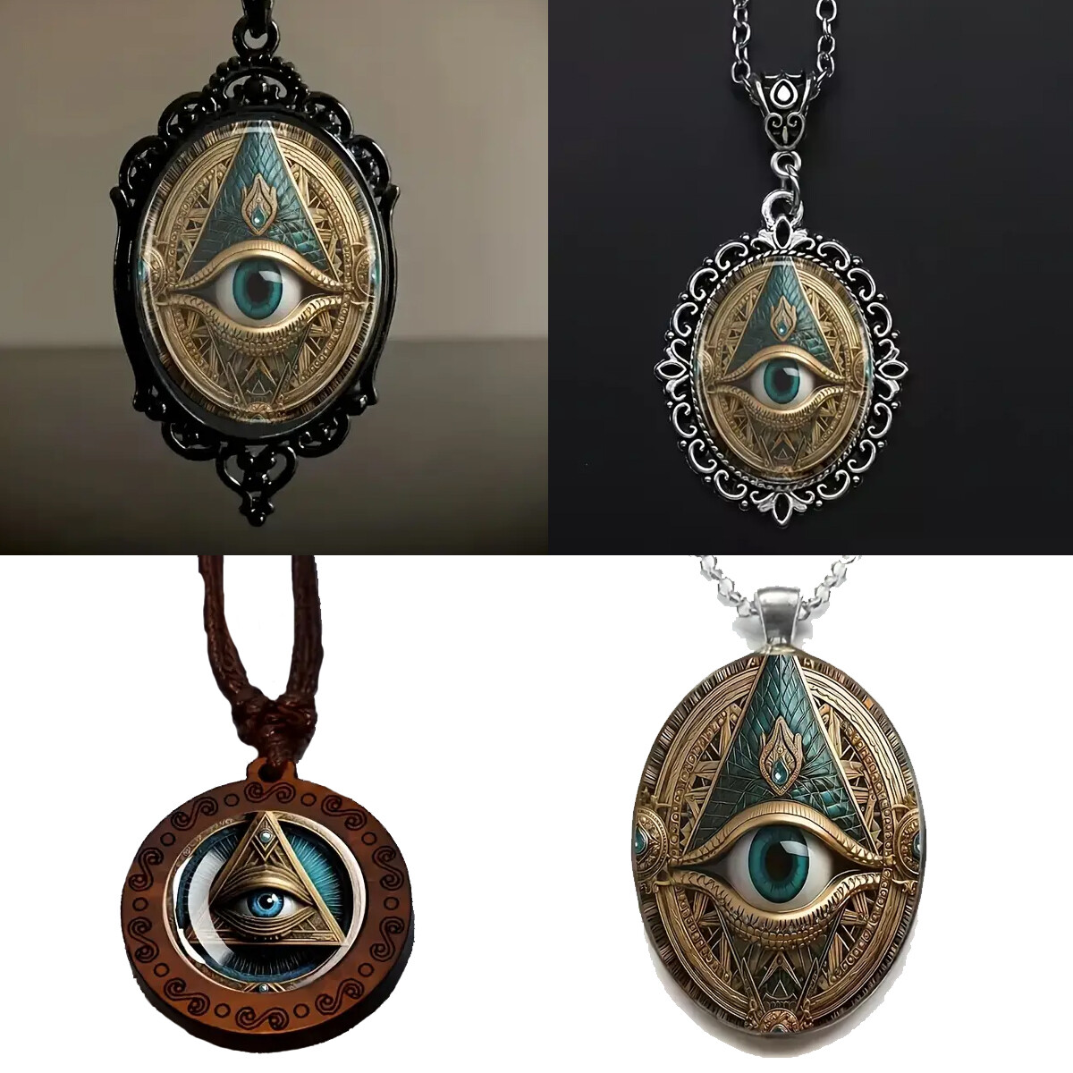 Mason Eye Of Providence Pyramid Retro Look Jewelry Pendant Necklace