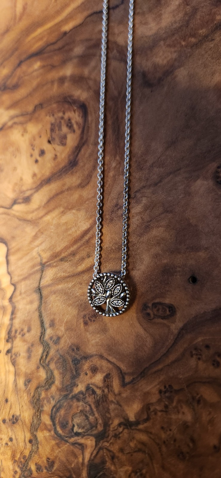 Pandora Sparkling Family Tree Necklace 17″ Sterling & CZ S925 Collectable Rare