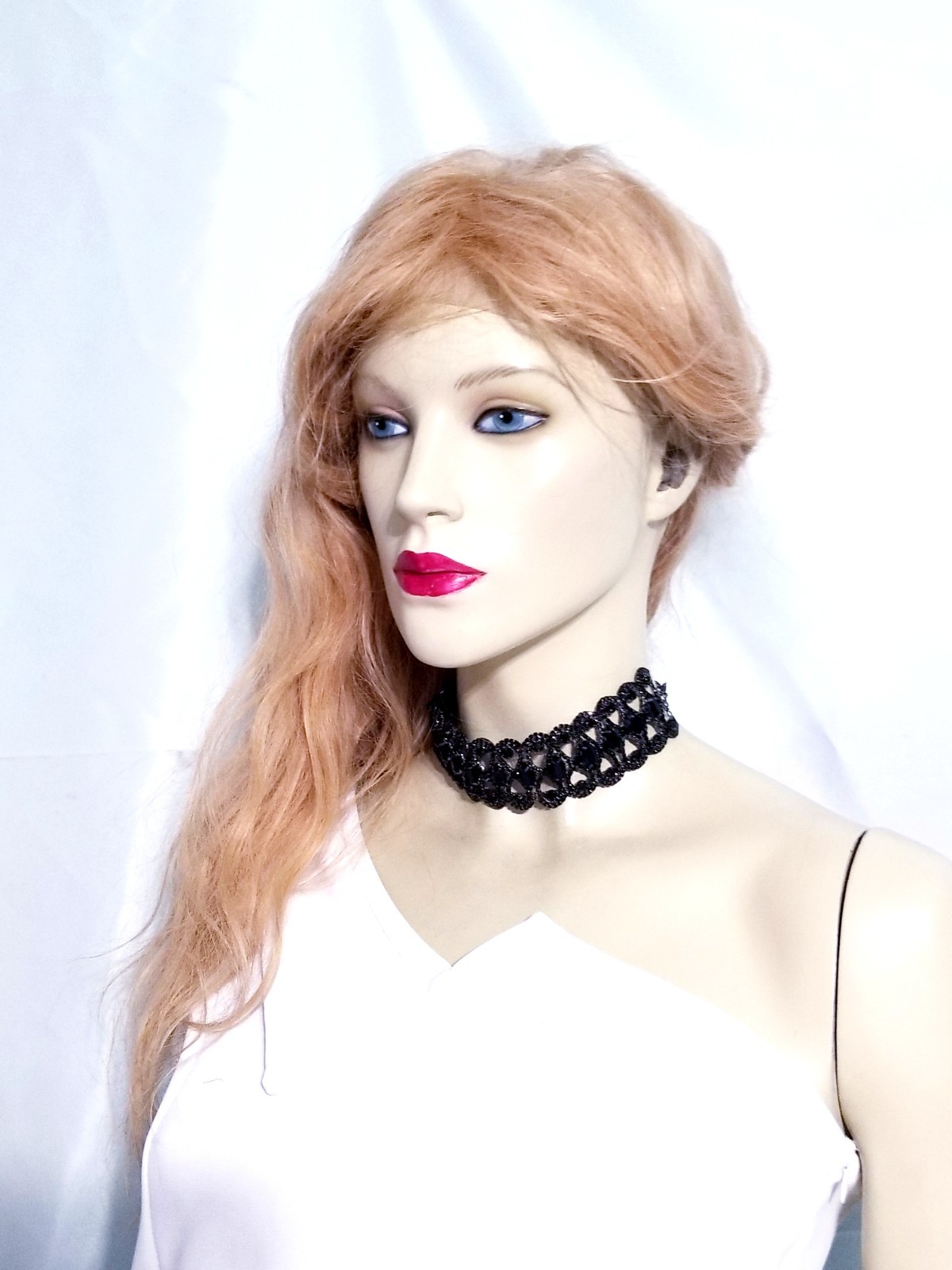 Black Gothic Rhinestone Choker Necklace Collar Prom Pageant Jewelry