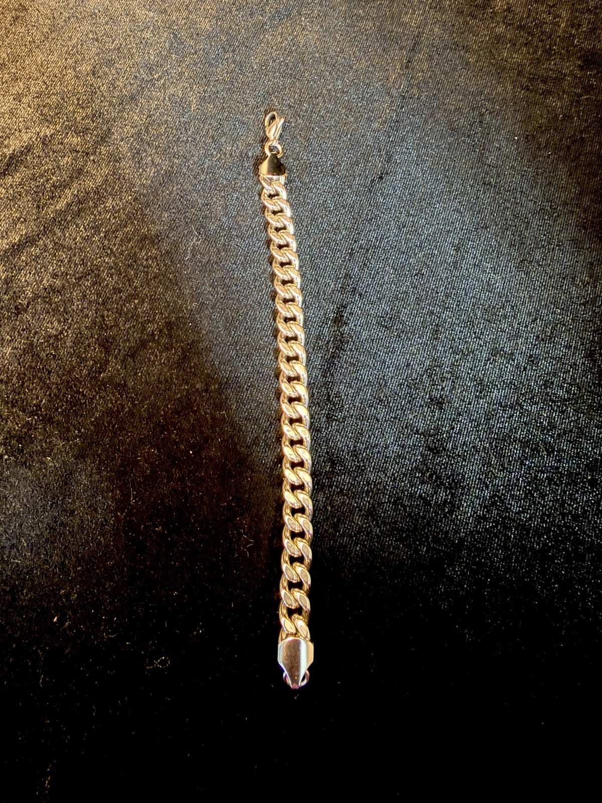 White Gold Plated Stainless Steel Curb Link Cuban Bracelet 7.5in 9MM Brand new