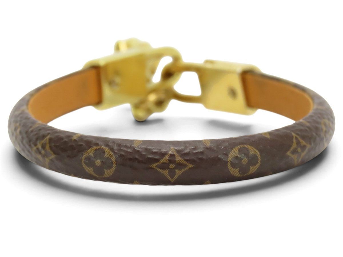 Louis Vuitton Bracelet Vivienne Monogram Bangle Dark Brown Gold M6773F